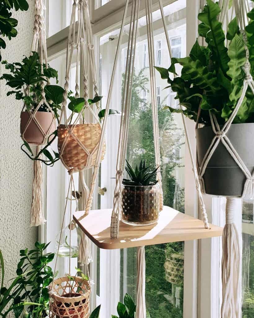 hanging rope planters indoor garden decor