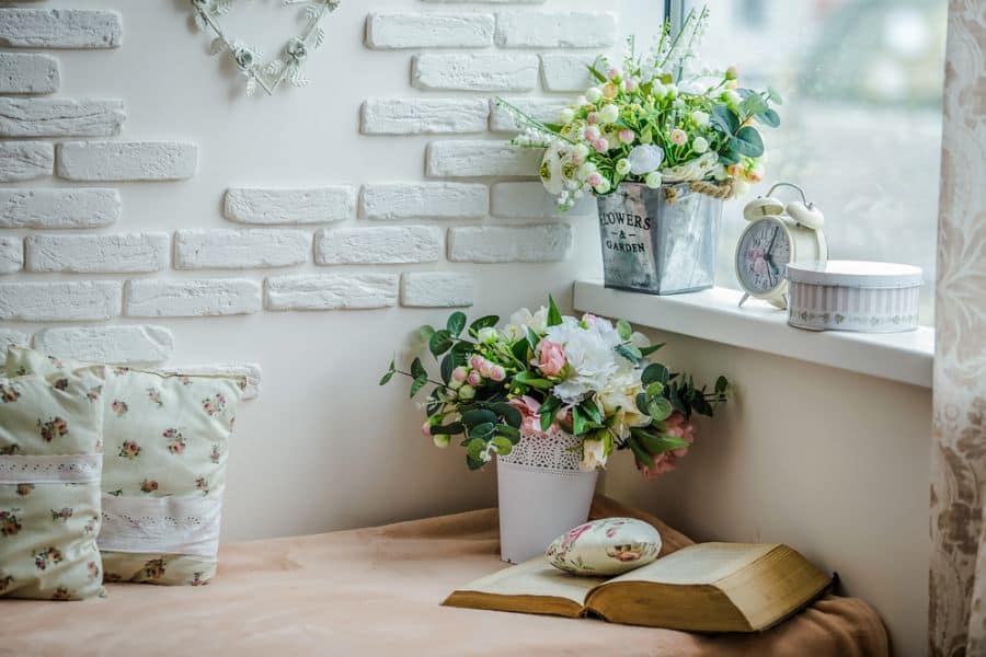 farmhouse reading nook near window
