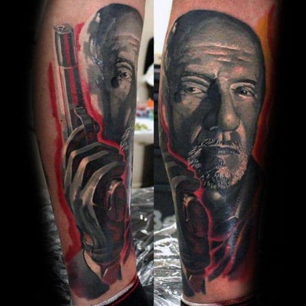 Hank Schrader Breaking Bad Guys Leg Portrait Tattoos