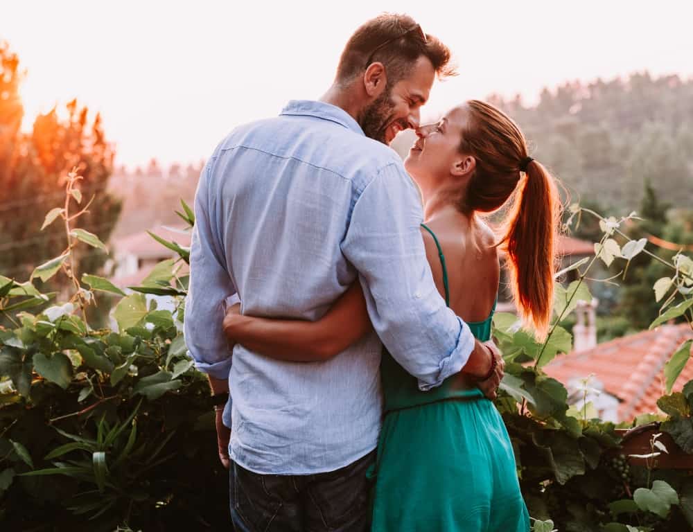 happy couple enjoying their vacation
