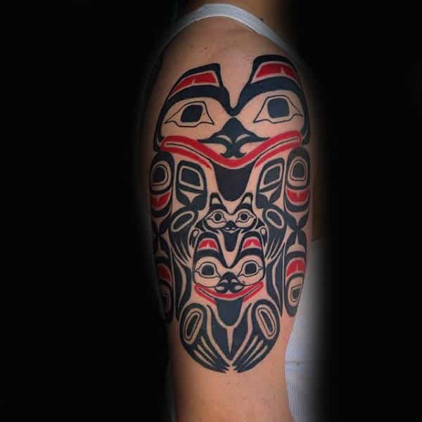 Happy Haida Tattoo Male Arms