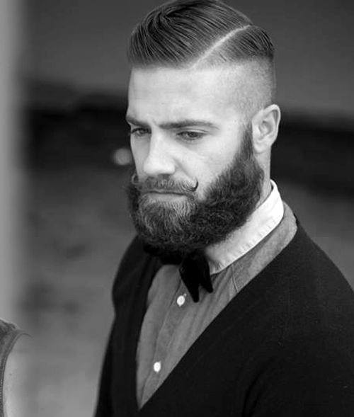Hard Part Buzzed Sides Mens Hairstyle