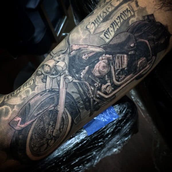 Harley Davidson Motorcycle Tattoo Designs For Men
