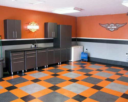 Harley Davidson Motorcycles Garage Themed Wall Color Paint Idea Inspiration