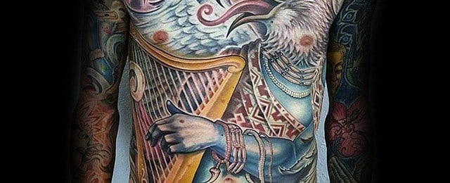 Harp Tattoo Designs For Men