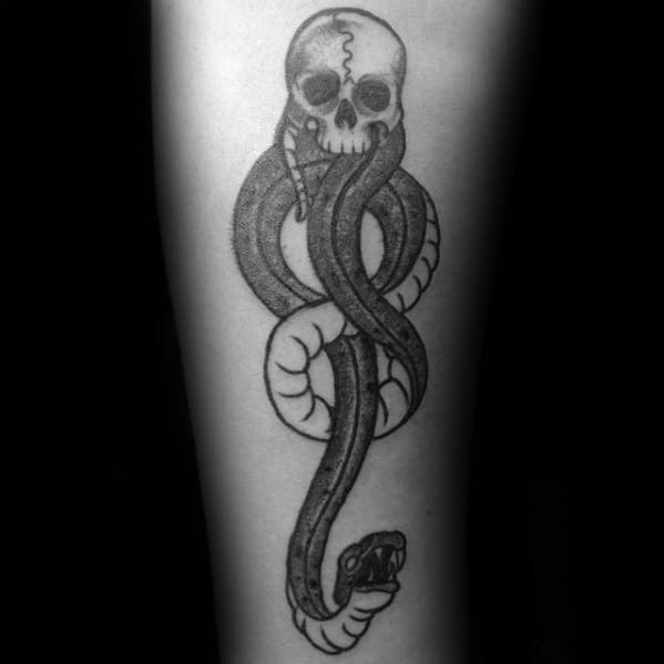 Harry Potter Forearm The Dark Mark Tattoo Design On Man