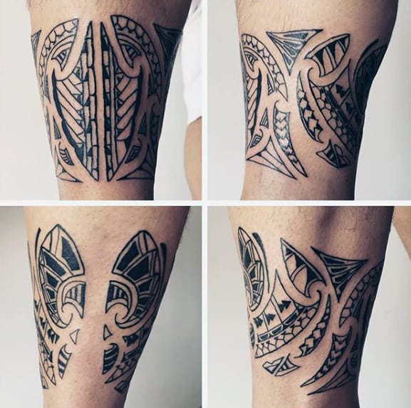 Hawaiian Guys Tribal Leg Band Tattoos