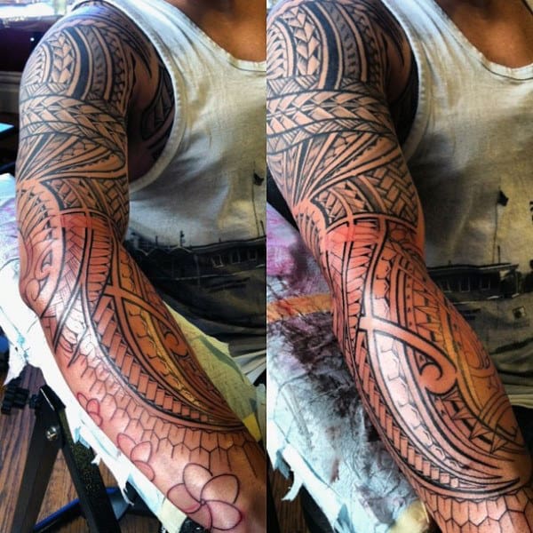 Sleeve Hawaiian Islands Men's Tattoo Designs