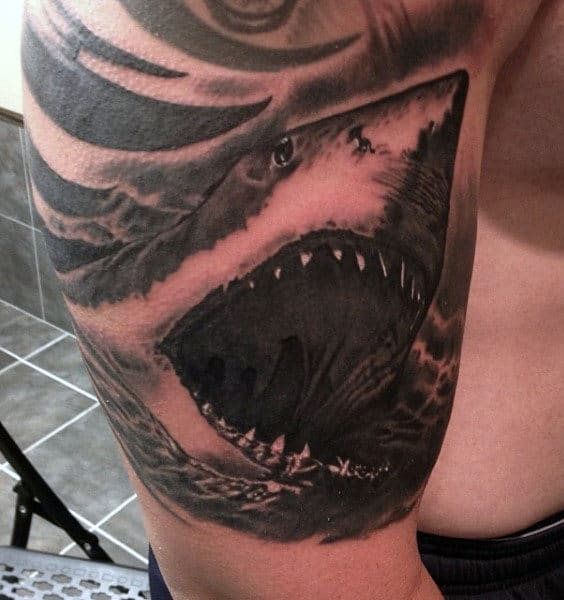 Hawaiian Shark Tattoo For Guys