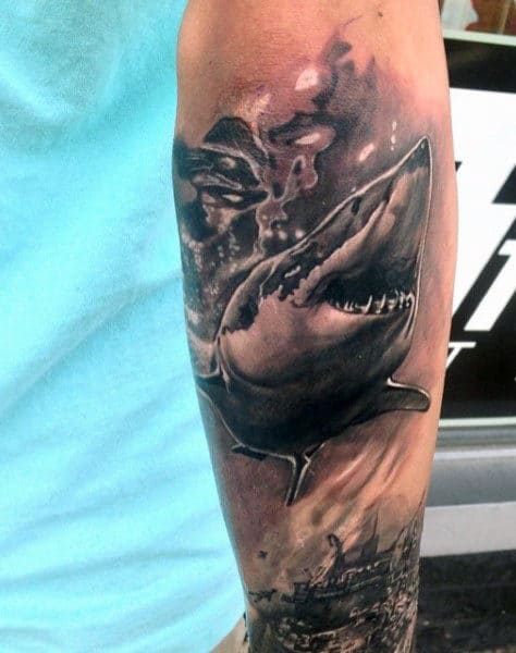 Hawaiian Shark Teeth Tattoo For Males