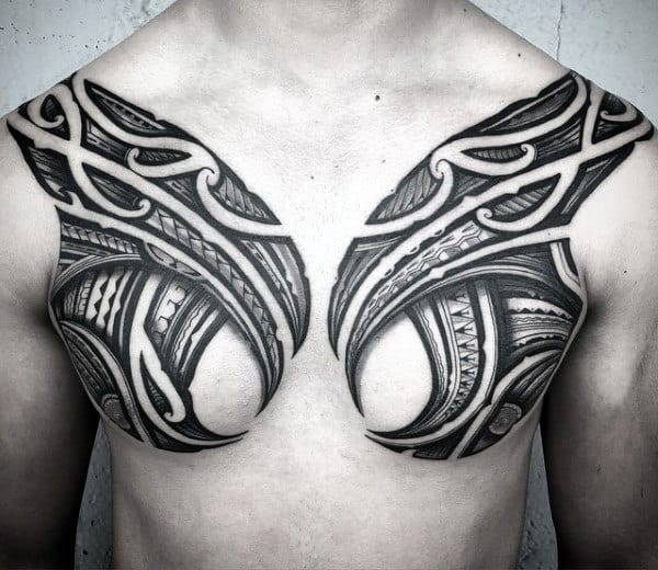 Hawaiian Tattoos Ideas For Men On Chest