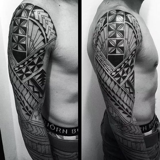 Hawaiian Tribal Mens Sleeve Tattoos