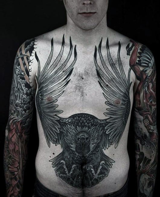 Hawk Creative Guys Full Chest Tattoo