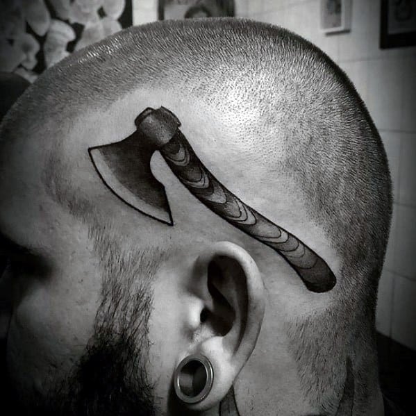 Head Old School Male Axe Tattoo Ideas