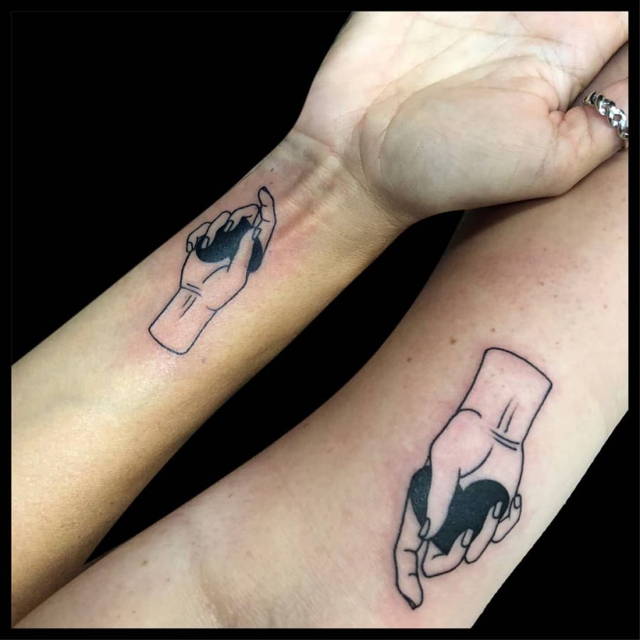 Heart Matching Mother Daughter Tattoo
