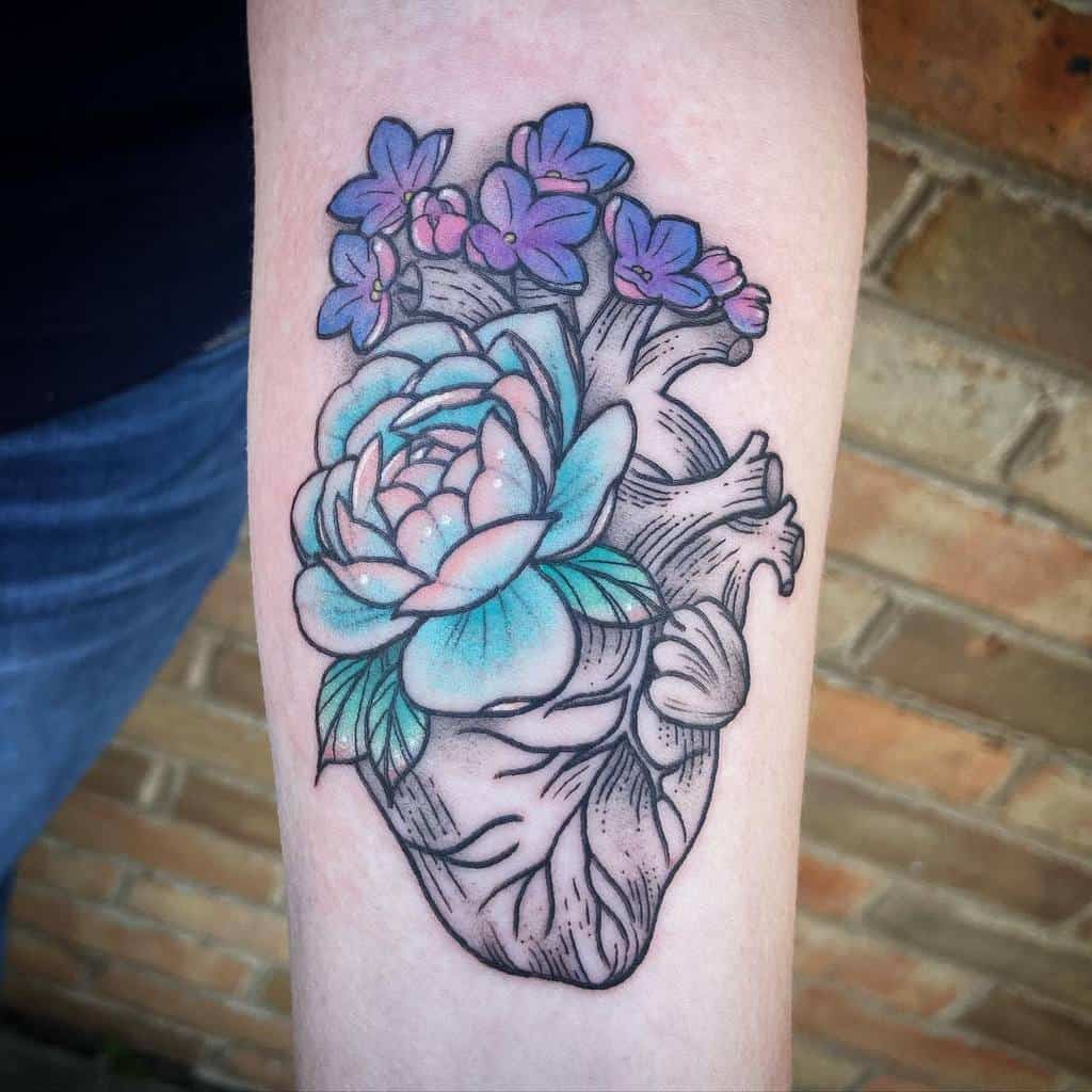 Heart Violet Tattoos Catladytattooist