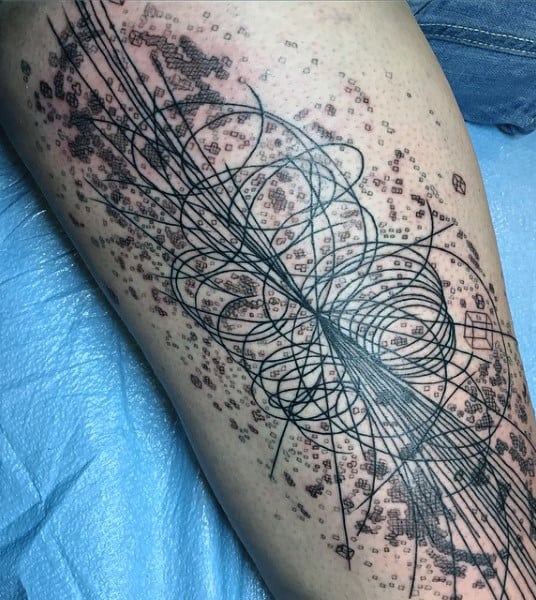 Hedroncollider Tattoo For Men On Legs