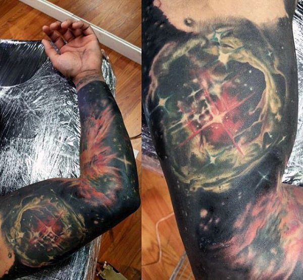 Heliocentric Astronomy Tattoo Male Full Sleeves