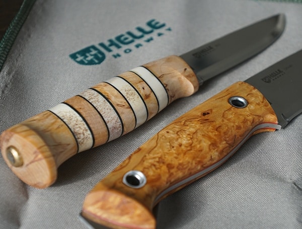 Helle Arv And Utvaer Knives Stunning Polished Handle Details
