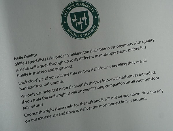 Helle Quality Lifetime Warranty Made In Norway