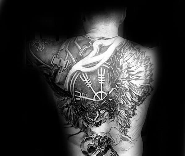 Helm Of Awe Male Tattoos Full Back