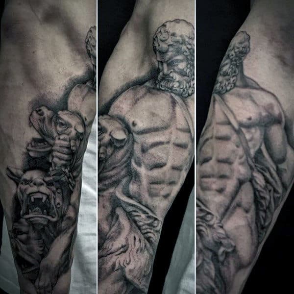 Hercules With Lions Mens Forearm Tattoo Ideas