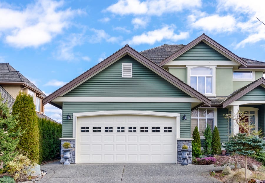 clean white garage doors 