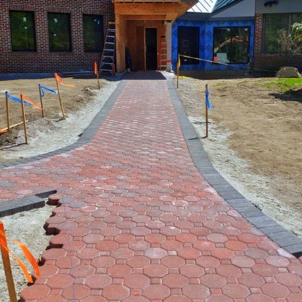 Hexagon brick walkway