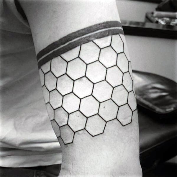 Hexagon Armband Honeycomb Tattoo Ideas For Guys