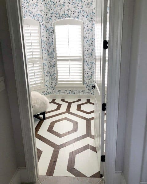 Hexagon White Interior Ideas For Painted Floor