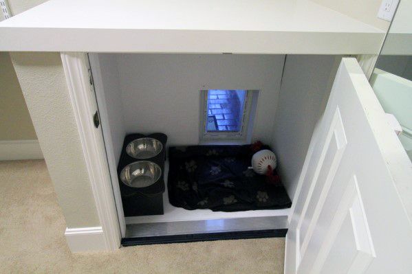 Hidden Cabinet Doggy Door Design Ideas With Gate