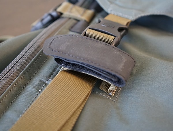 Hiking Pole Loop Velcro Attachement Closed On Fjallraven Kajka Backpacks