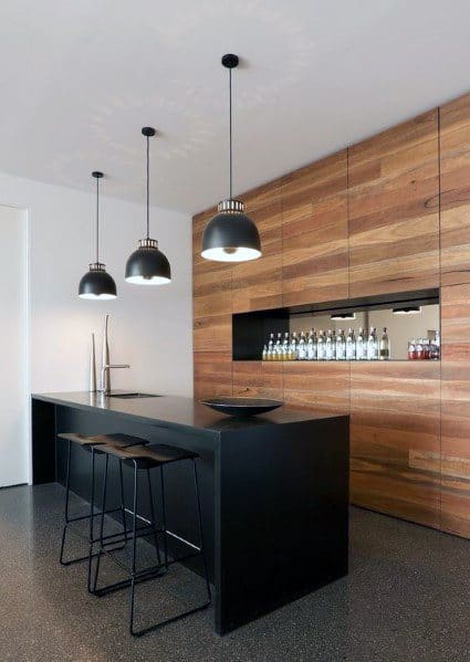 Home Bar Hardwood Wall Ideas