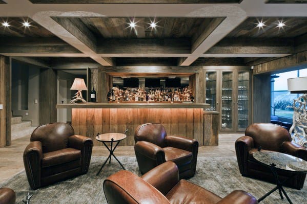 Home Basement Design Ideas For Coffered Ceiling