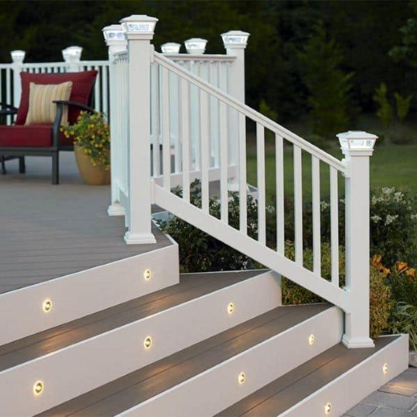deck steps with recessed lighting