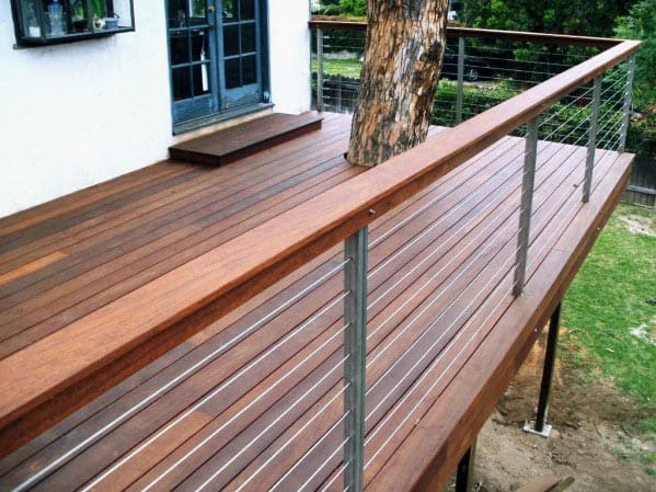 wood deck cable railing