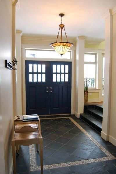 decorative entryway mat tile with border