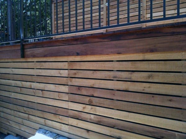 horizontal wood plank deck skirting