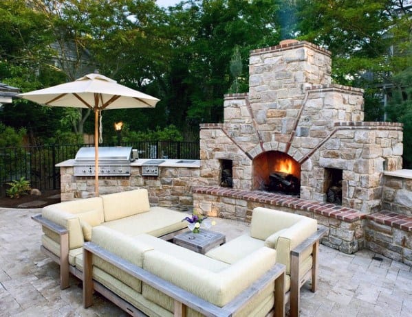 fireplace outdoor kitchen