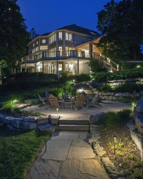 fireplace ground and seating lights