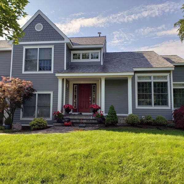 light grey clapboard siding