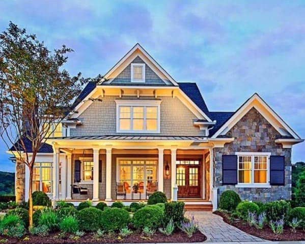 lush lavender front yard landscape