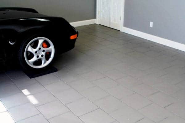 Home Garage Design With Grey Tiles