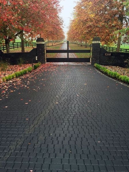 elegant black concrete driveway