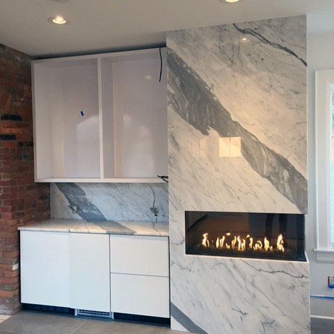 marble linear fireplace surround