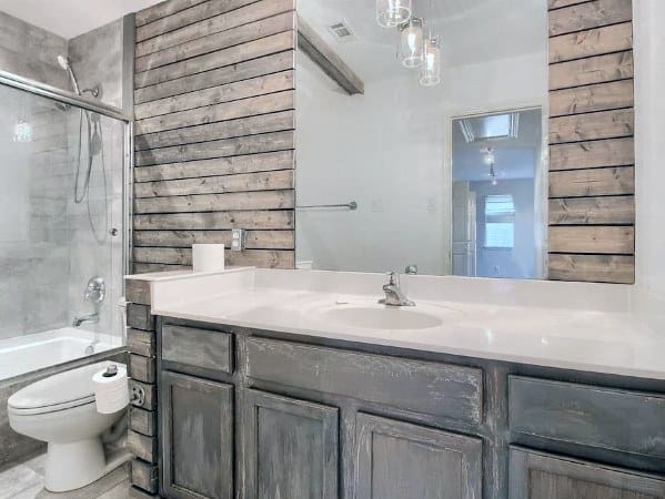 Home Ideas Natural Rustic Look Wood Bathroom Walls
