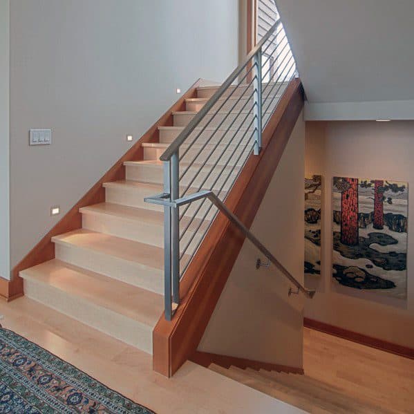 staircase with led lights