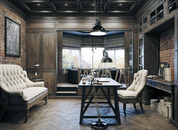 Home Office Ideas For Coffered Ceilings