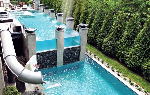 Home Swimming Pool Backyard Waterslide Design