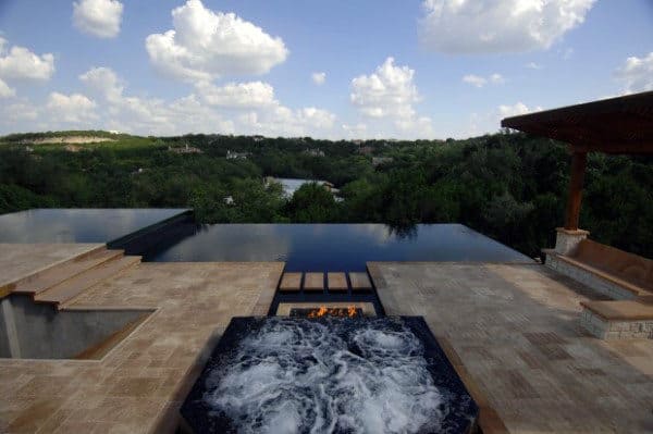 Home Swimming Pool With In Ground Hot Tub Jaccuzi